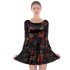 Floral Fireworks Long Sleeve Skater Dress by FunnyCow