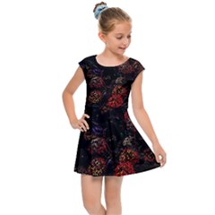 Floral Fireworks Kids Cap Sleeve Dress by FunnyCow