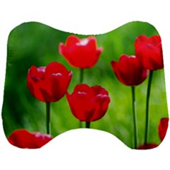 Red Tulip Flowers, Sunny Day Head Support Cushion by FunnyCow