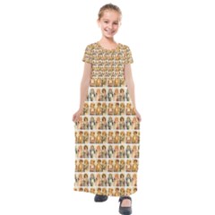 Victorian Girl Labels Kids  Short Sleeve Maxi Dress by snowwhitegirl