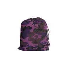 Camouflage Violet Drawstring Pouch (small) by snowwhitegirl