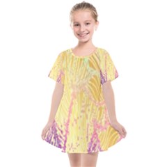 Gold Seamless Lace Tropical Colors By Flipstylez Designs Kids  Smock Dress by flipstylezfashionsLLC