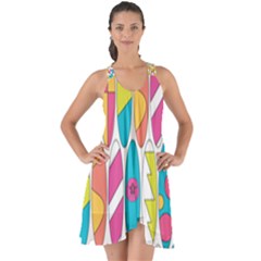 Mini Rainbow Colored Waikiki Surfboards  Show Some Back Chiffon Dress by PodArtist