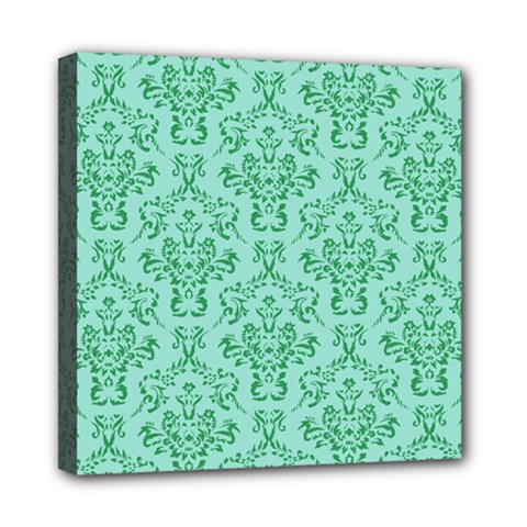 Victorian Teal Ornamental Mini Canvas 8  X 8  (stretched) by snowwhitegirl