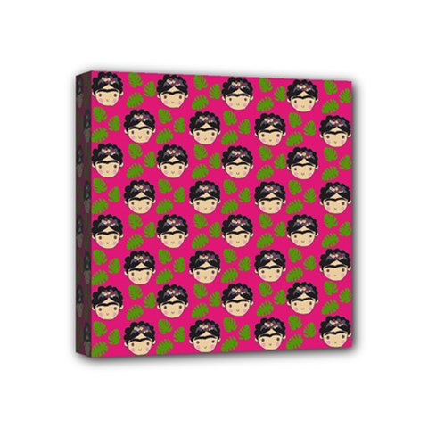 Frida Pink Mini Canvas 4  X 4  (stretched) by snowwhitegirl