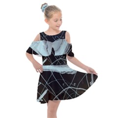 Blue Shell Kids  Shoulder Cutout Chiffon Dress by WILLBIRDWELL