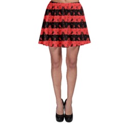 Donated Kidney Pink And Black Halloween Nightmare Stripes  Skater Skirt by PodArtist