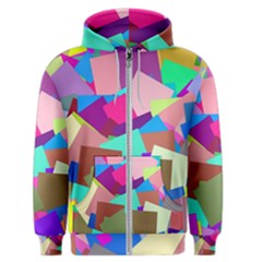 Colorful Squares                                                  Men s Zipper Hoodie by LalyLauraFLM