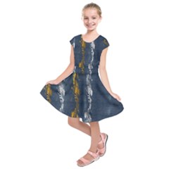 Gold And Silver Blue Jean Look By Flipstylez Designs Kids  Short Sleeve Dress by flipstylezfashionsLLC