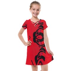 Red And Black Design By Flipstylez Designs Kids  Cross Web Dress by flipstylezfashionsLLC