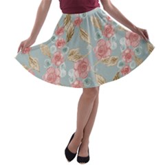 Background 1659236 1920 A-line Skater Skirt by vintage2030