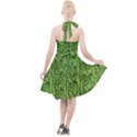 Knitted Wool Chain Green Halter Party Swing Dress  View2