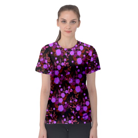 Purple Red  Roses Women s Sport Mesh Tee by snowwhitegirl