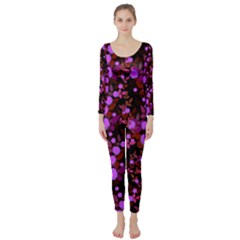 Purple Red  Roses Long Sleeve Catsuit by snowwhitegirl