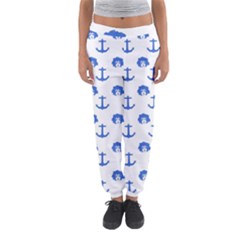 Vintage Face Anchor Blue Women s Jogger Sweatpants by snowwhitegirl