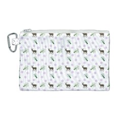 White Deer Pattern Canvas Cosmetic Bag (large) by snowwhitegirl