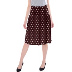 Little  Dots Maroon Midi Beach Skirt by snowwhitegirl