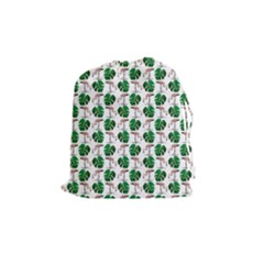 Flamingo Leaf Patttern Drawstring Pouch (medium) by snowwhitegirl