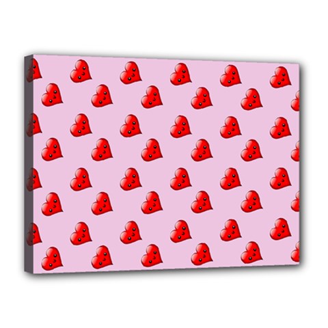 Kawai Hearts Canvas 16  X 12  (stretched) by snowwhitegirl