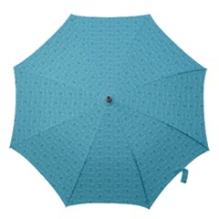 Retro Blue Pattern Hook Handle Umbrellas (large) by snowwhitegirl