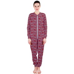 Retro Red Pattern Onepiece Jumpsuit (ladies)  by snowwhitegirl