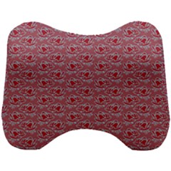 Retro Red Pattern Head Support Cushion by snowwhitegirl