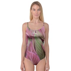 Pink Leaves Camisole Leotard  by snowwhitegirl