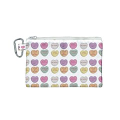 Valentine Hearts White Canvas Cosmetic Bag (small) by snowwhitegirl