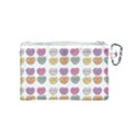 Valentine Hearts White Canvas Cosmetic Bag (Small) View2