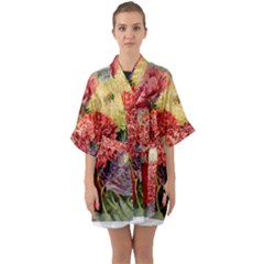 Flowers 1776541 1920 Quarter Sleeve Kimono Robe by vintage2030