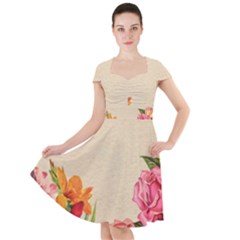 Flower 1646035 1920 Cap Sleeve Midi Dress by vintage2030