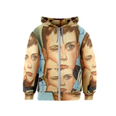 Retro Boy Kids  Zipper Hoodie by vintage2030