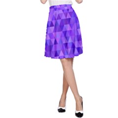 Purple Triangle Purple Background A-line Skirt by Sapixe