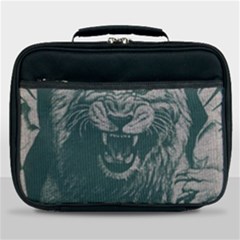 Angry Male Lion Pattern Graphics Kazakh Al Fabric Lunch Bag by Sapixe