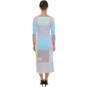 Pastel Diamonds Background Quarter Sleeve Midi Bodycon Dress View2