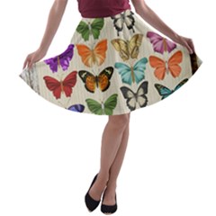 Butterfly 1126264 1920 A-line Skater Skirt by vintage2030