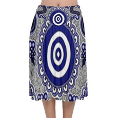 Aboriginal Art - Gathering Velvet Flared Midi Skirt by hogartharts