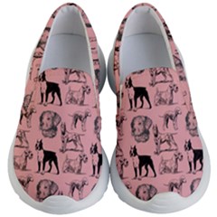 Dog Pattern Pink Kid s Lightweight Slip Ons by snowwhitegirl