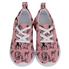 Dog Pattern Pink Running Shoes by snowwhitegirl