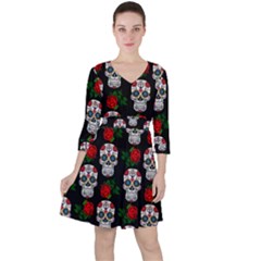 Skull Pattern Black Ruffle Dress by snowwhitegirl