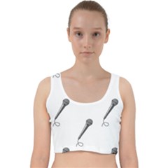 Microphone Realistic Karaoke Velvet Racer Back Crop Top by Simbadda