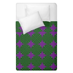 Mod Green Purple Circles Pattern Duvet Cover Double Side (single Size) by BrightVibesDesign