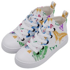 Butterfly Butterflies Vintage Kid s Mid-top Canvas Sneakers