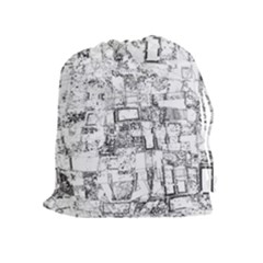 Black And White Background Wallpaper Pattern Drawstring Pouch (xl) by Simbadda