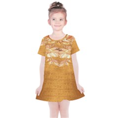 Golden Sunrise Pattern Flowers By Flipstylez Designs Kids  Simple Cotton Dress by flipstylezfashionsLLC