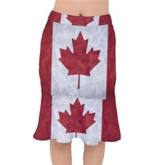 Canada Grunge Flag Mermaid Skirt by Valentinaart