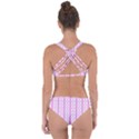 Circles Lines Light Pink White Pattern Criss Cross Bikini Set View2