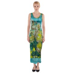 Bloom In Vintage Ornate Style Fitted Maxi Dress by pepitasart