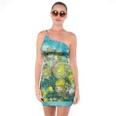 Bloom In Vintage Ornate Style One Soulder Bodycon Dress by pepitasart