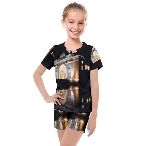 Menin Gate Ieper Monument Kids  Mesh Tee And Shorts Set by Simbadda